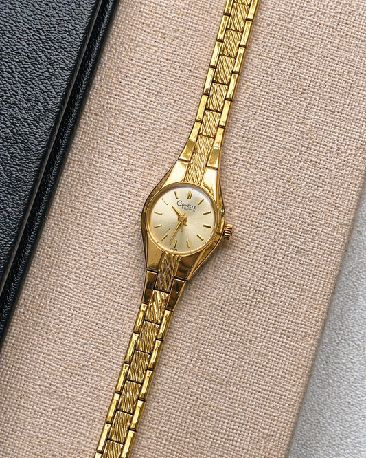 Caravelle by Bulova Gold-Tone Ladies Watch – Champagne Dial – Quartz – Classic Dress
