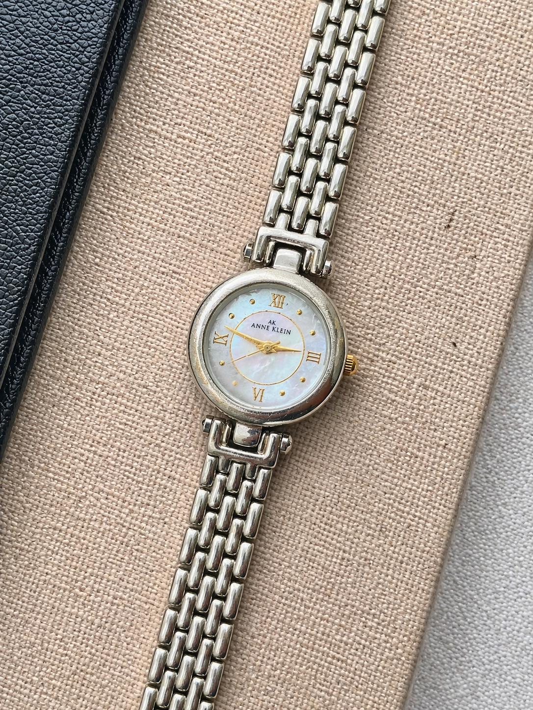 Anne Klein Ladies Watch – Silver Tone – Mother of Pearl Dial – Bracelet