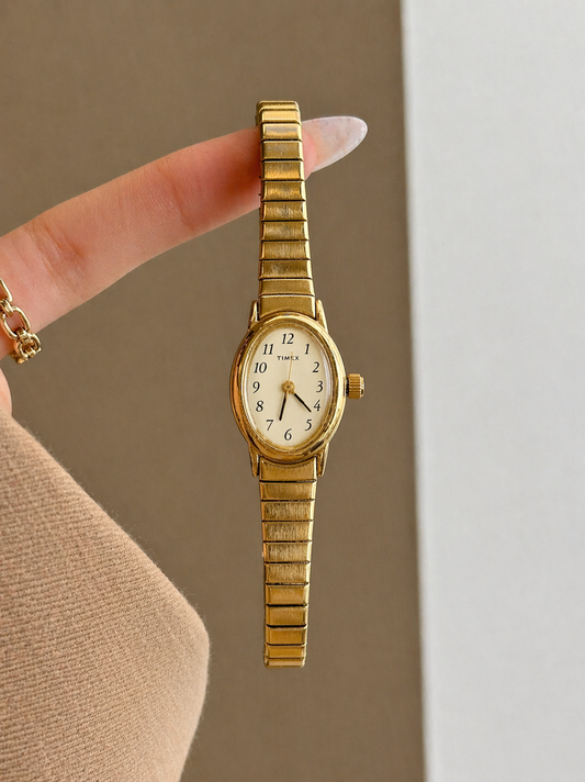Timex Women’s Watch – Gold Tone – Oval Case – Expansion Bracelet – Quartz