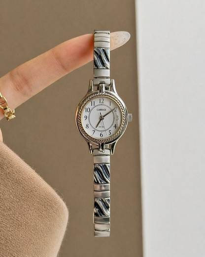 Carriage Silver-Tone Bracelet Watch – White Dial – WR 30M – New Battery