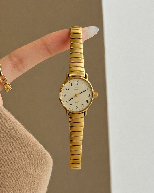 Timex Gold-Tone Ladies Watch – White Dial – Quartz – Classic Dress Style