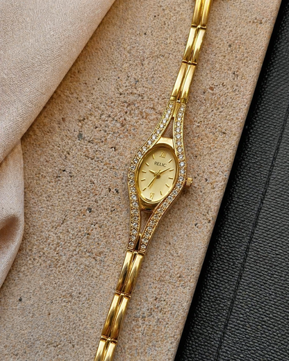 Relic Gold-Tone Ladies Watch – Crystal Accent Bracelet – Elegant Dress Style