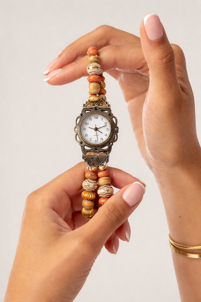 Boho Beaded Women’s Watch – Quartz – Tribal Style – Multicolor Bracelet