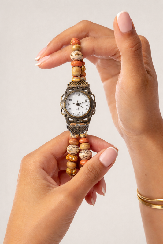 Boho Beaded Women’s Watch – Quartz – Tribal Style – Multicolor Bracelet