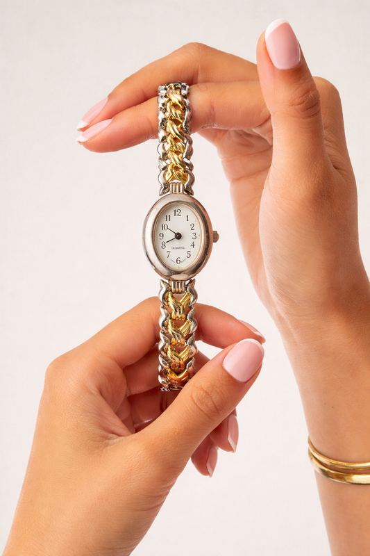 Vintage Women’s Bracelet Watch – Quartz – Two Tone Gold & Silver