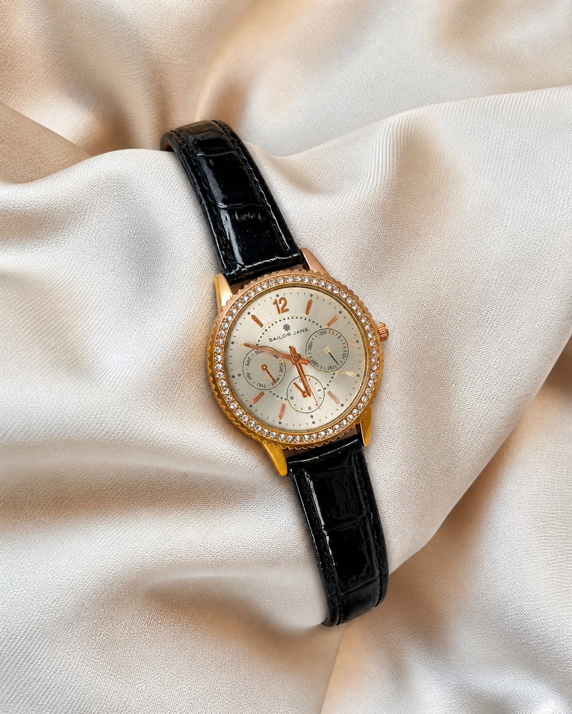 Sailor Jane Ladies Watch – Crystal Bezel – Multifunction Dial – Rose Gold Tone