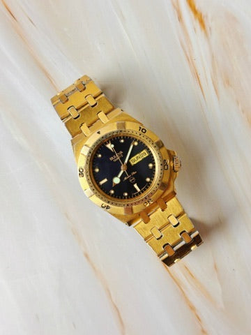 Bulova Marine Star Quartz Watch – Gold Tone – Day-Date – Diver Style