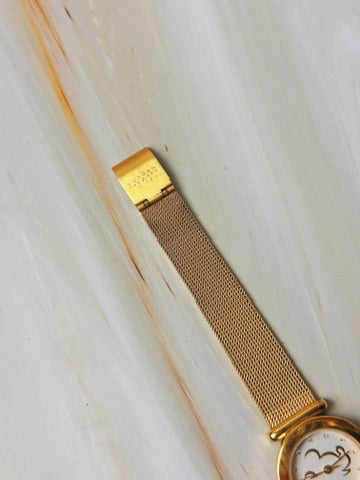 Skagen Ladies Watch – Gold Tone Mesh Bracelet – Crystal Markers
