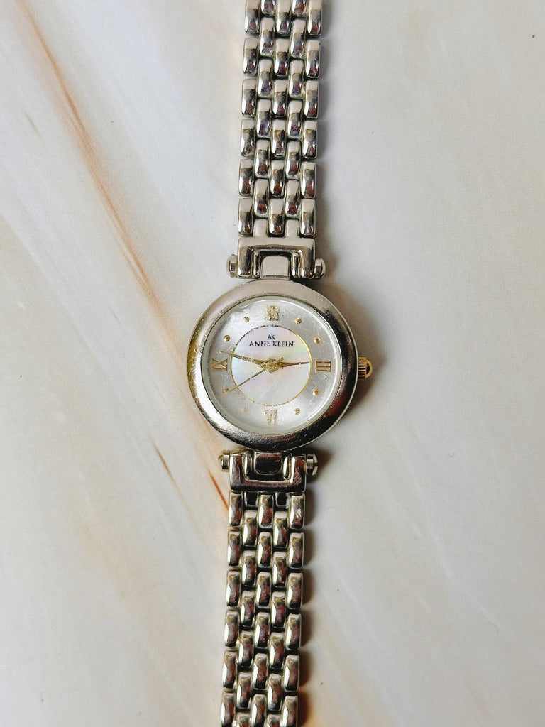 Anne Klein Ladies Watch – Silver Tone – Mother of Pearl Dial – Bracelet