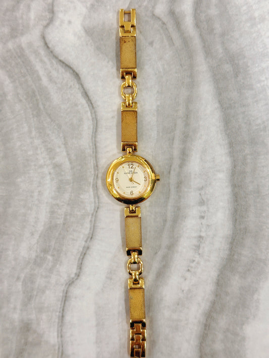 Anne Klein AK Quartz Watch – Cream Dial with Gold-Tone Bracelet (Water Resistant 100M)
