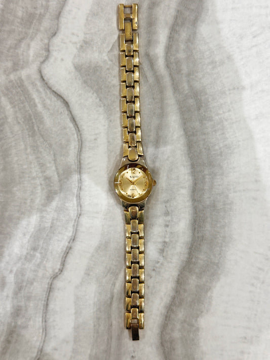 Novelle Quartz Watch – Gold-Tone Dial with Two-Tone Bracelet (Japan Movt, WR 30M)