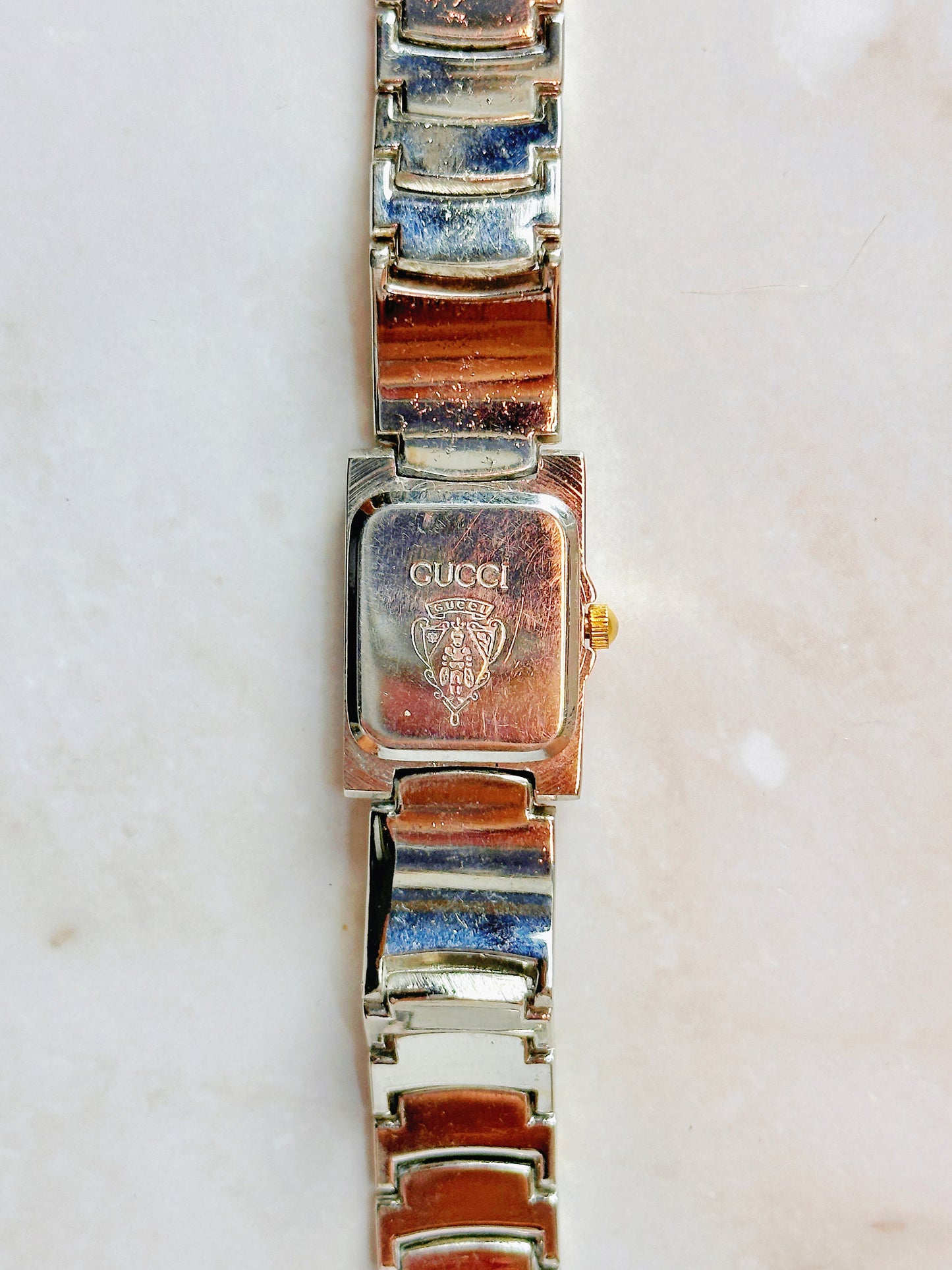 Gucci Quartz Watch – Pink Dial Two-Tone Bracelet (Water Resistant)