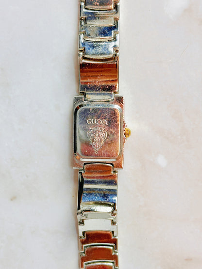 Gucci Quartz Watch – Pink Dial Two-Tone Bracelet (Water Resistant)