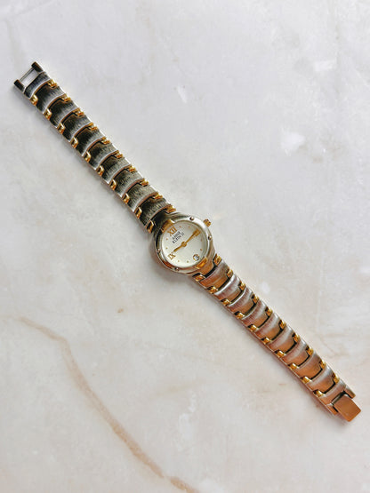 Anne Klein II Quartz Watch – Two-Tone Case with Roman Numeral Dial & Date (WR 30M)