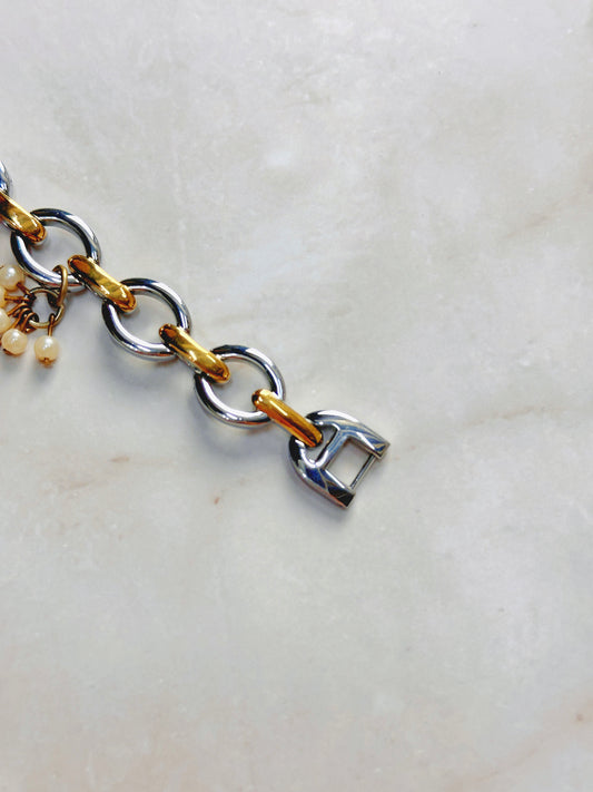 Armitron Now Heart Charm Quartz Watch – Two-Tone Bracelet with Pearl Accents (WR 30M)