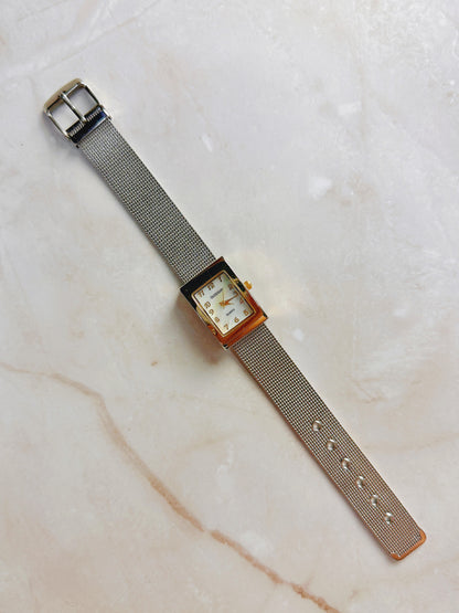 Gossip Quartz Watch – Mother of Pearl Dial with Two-Tone Mesh Bracelet (WR 30M)