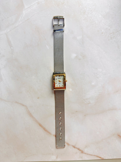 Gossip Quartz Watch – Mother of Pearl Dial with Two-Tone Mesh Bracelet (WR 30M)