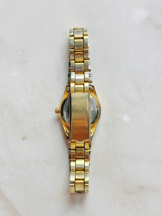 Toszi Quartz Watch – Gold Dial with Gold-Tone Bracelet (WR 30M)
