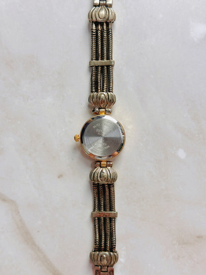 Revlon Quartz Watch – Black & White Dial with Two-Tone Multi-Strand Bracelet (WR 30M)