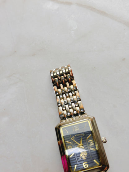 U.S. Polo Assn. Quartz Watch – Rectangular Black Dial Gold-Tone Bracelet (WR 30M)