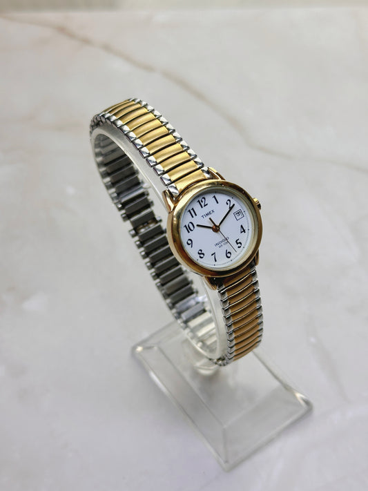 Timex Indiglo Women’s Watch – Two-Tone Expansion Band – Date – WR 30M