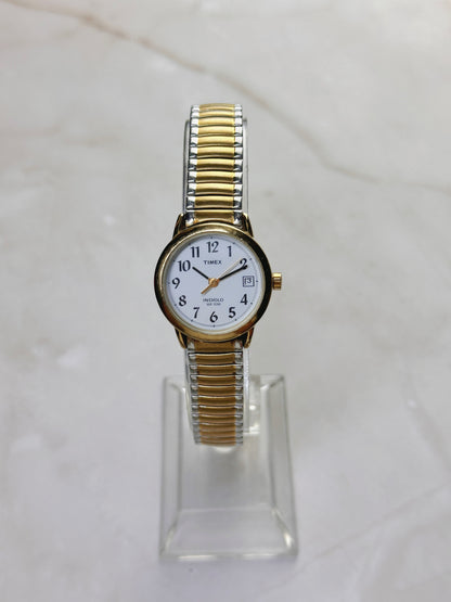 Timex Indiglo Women’s Watch – Two-Tone Expansion Band – Date – WR 30M