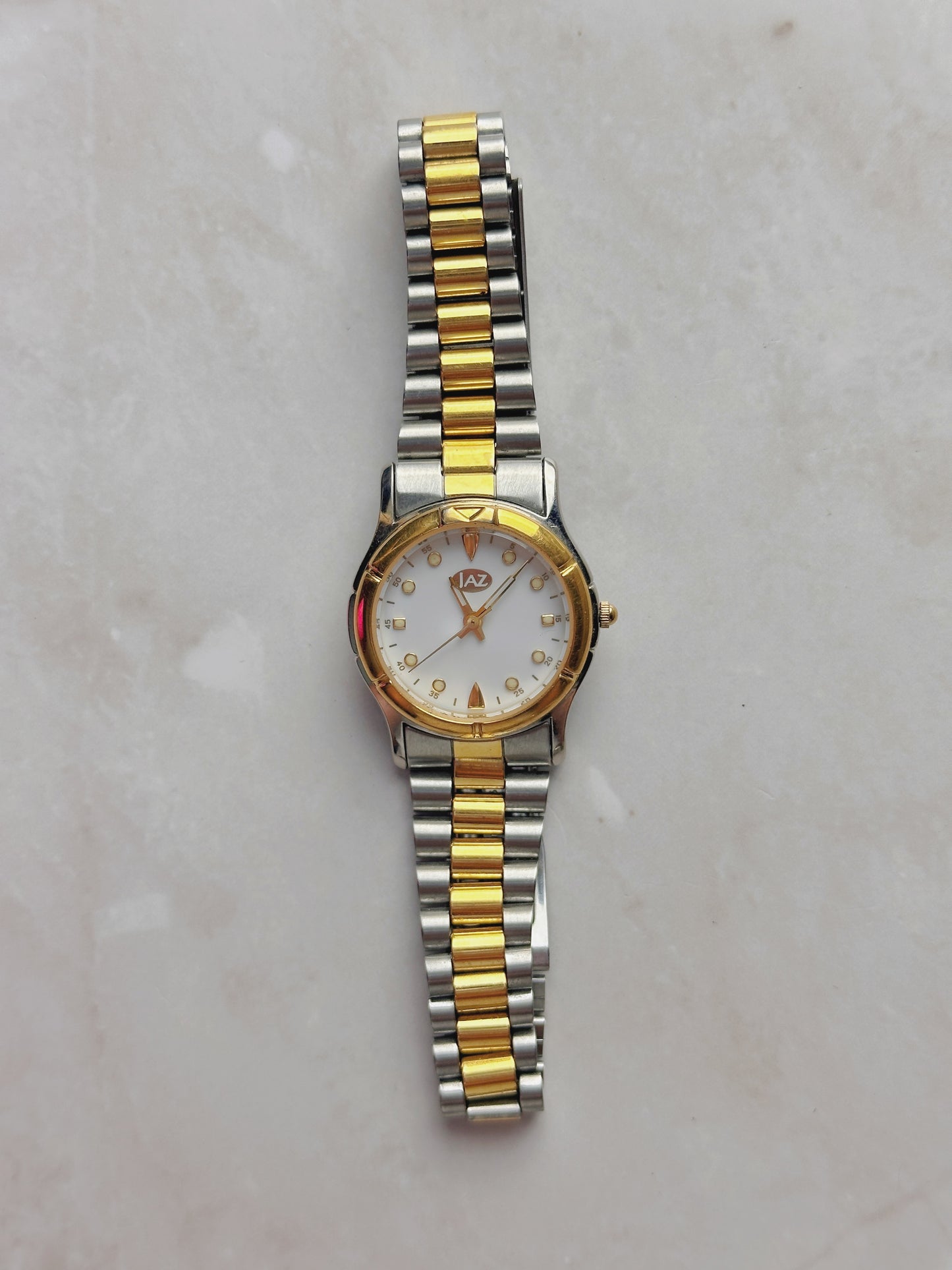 IAZ Women’s Two-Tone Watch – Gold Bezel – White Dial – Quartz