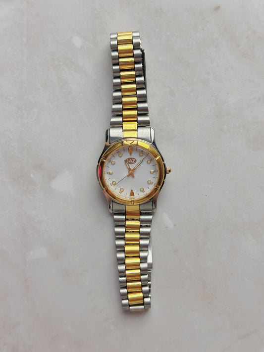IAZ Women’s Two-Tone Watch – Gold Bezel – White Dial – Quartz