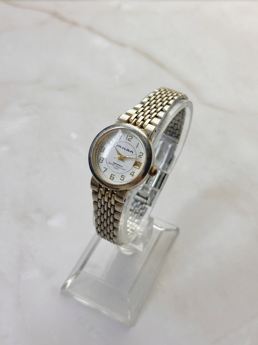 Milan Women’s Gold-Tone Watch – Date Display – Water Resistant – Quartz