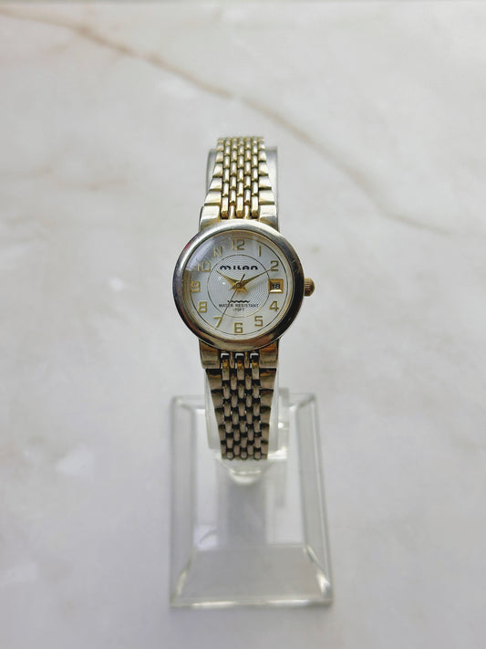 Milan Women’s Gold-Tone Watch – Date Display – Water Resistant – Quartz
