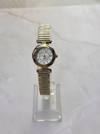 Milan Women’s Two-Tone Watch – Date Window – Water Resistant – Classic Dress Style