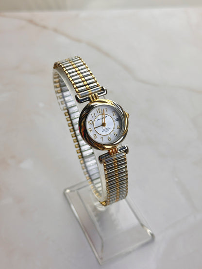Milan Women’s Two-Tone Watch – Date Window – Water Resistant – Classic Dress Style