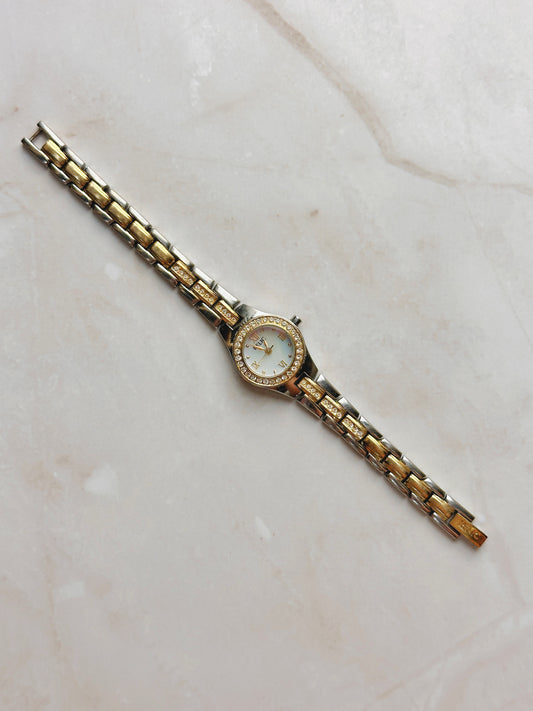 Relic Two-Tone Women’s Watch – Crystal Bezel – Mother of Pearl Dial – Quartz