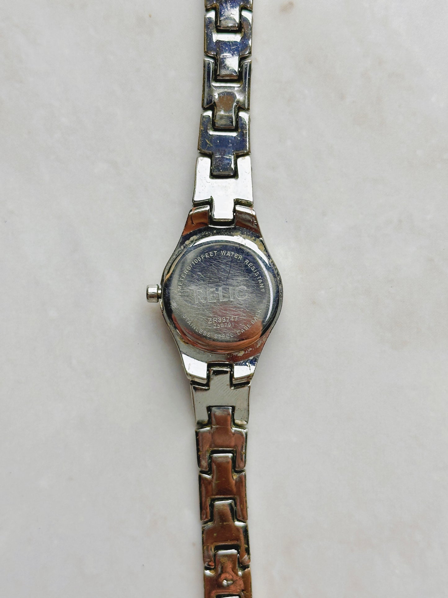 Relic Two-Tone Women’s Watch – Crystal Bezel – Mother of Pearl Dial – Quartz