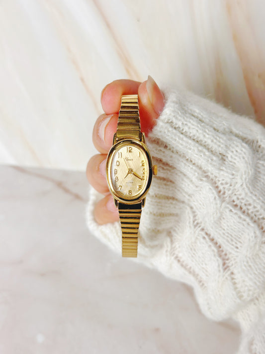Timex Women’s Gold-Tone Oval Watch – Quartz – Classic Vintage Dress Style