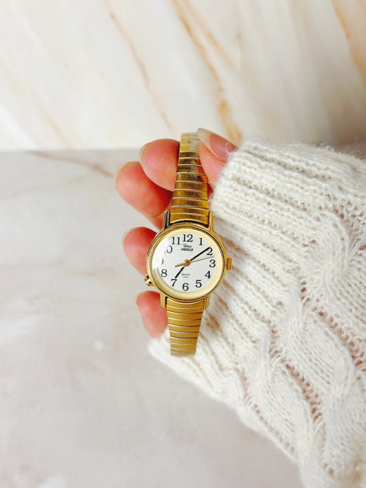 Timex Women’s Gold-Tone INDIGLO Watch – Quartz – Classic Dress Style – Expansion Band