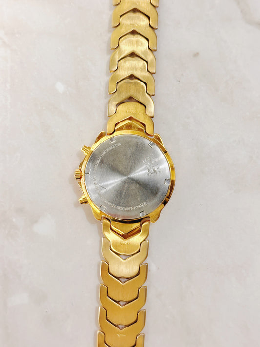 Pulsar Men’s Gold-Tone Chronograph Watch – Tachymeter – 100M Water Resist – Quartz