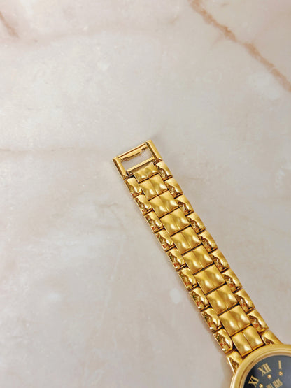 Bill Blass Women’s Gold-Tone Watch – Black Dial – Roman Numerals – Quartz Classic