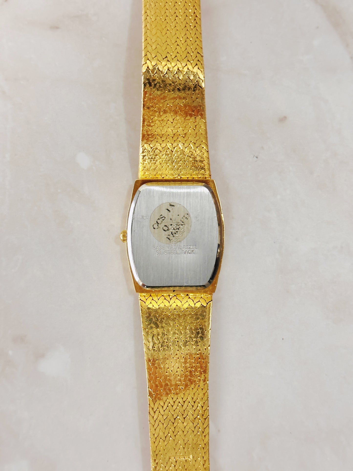 BRUT Gold-Tone Textured Bracelet Watch – Champagne Dial – Quartz – Classic Dress Style