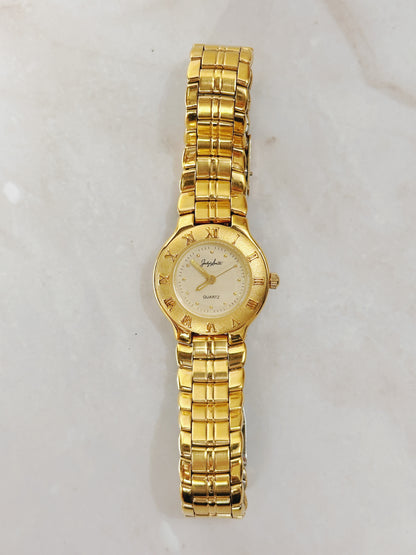 Jaelyn Smith Women’s Gold-Tone Watch – Roman Numeral Bezel – Quartz – Classic Dress Style