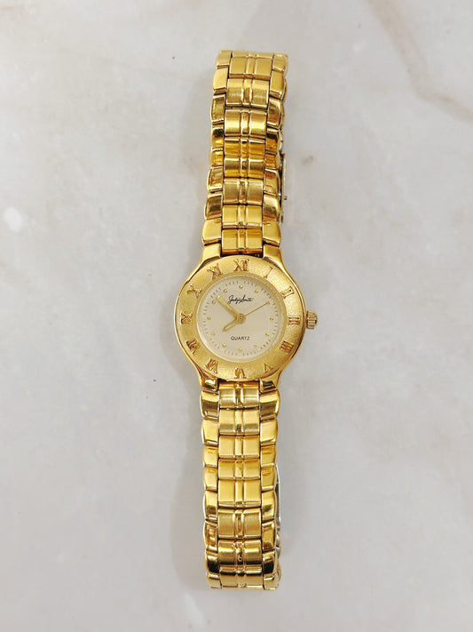 Jaelyn Smith Women’s Gold-Tone Watch – Roman Numeral Bezel – Quartz – Classic Dress Style