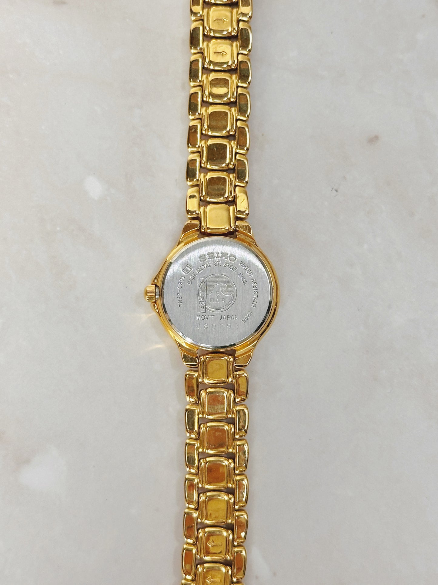 Seiko SQ50 Gold-Tone Date Watch – Roman Numerals – Quartz