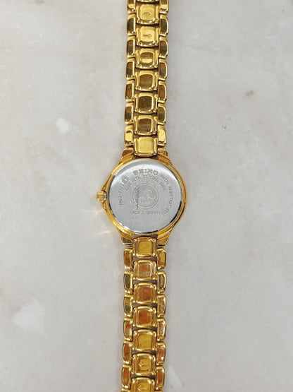 Seiko SQ50 Gold-Tone Date Watch – Roman Numerals – Quartz