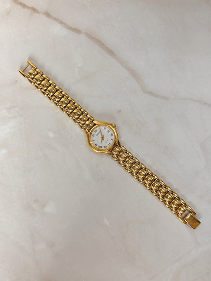 Seiko SQ50 Gold-Tone Date Watch – Roman Numerals – Quartz