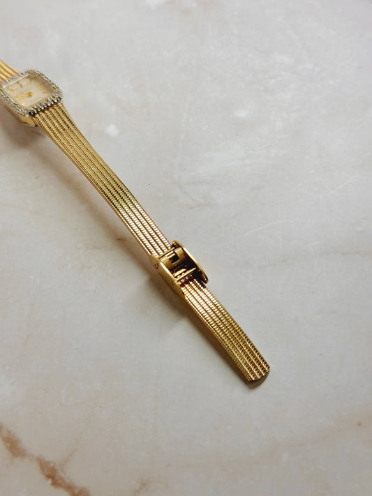 Armitron Gold-Tone Ladies Watch – Crystal Bezel – Quartz – Elegant Dress Style