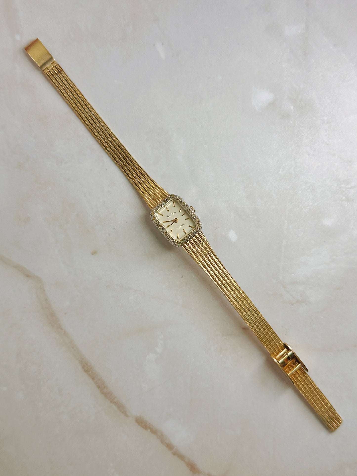 Armitron Gold-Tone Ladies Watch – Crystal Bezel – Quartz – Elegant Dress Style