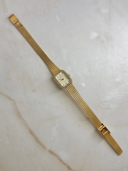 Armitron Gold-Tone Ladies Watch – Crystal Bezel – Quartz – Elegant Dress Style