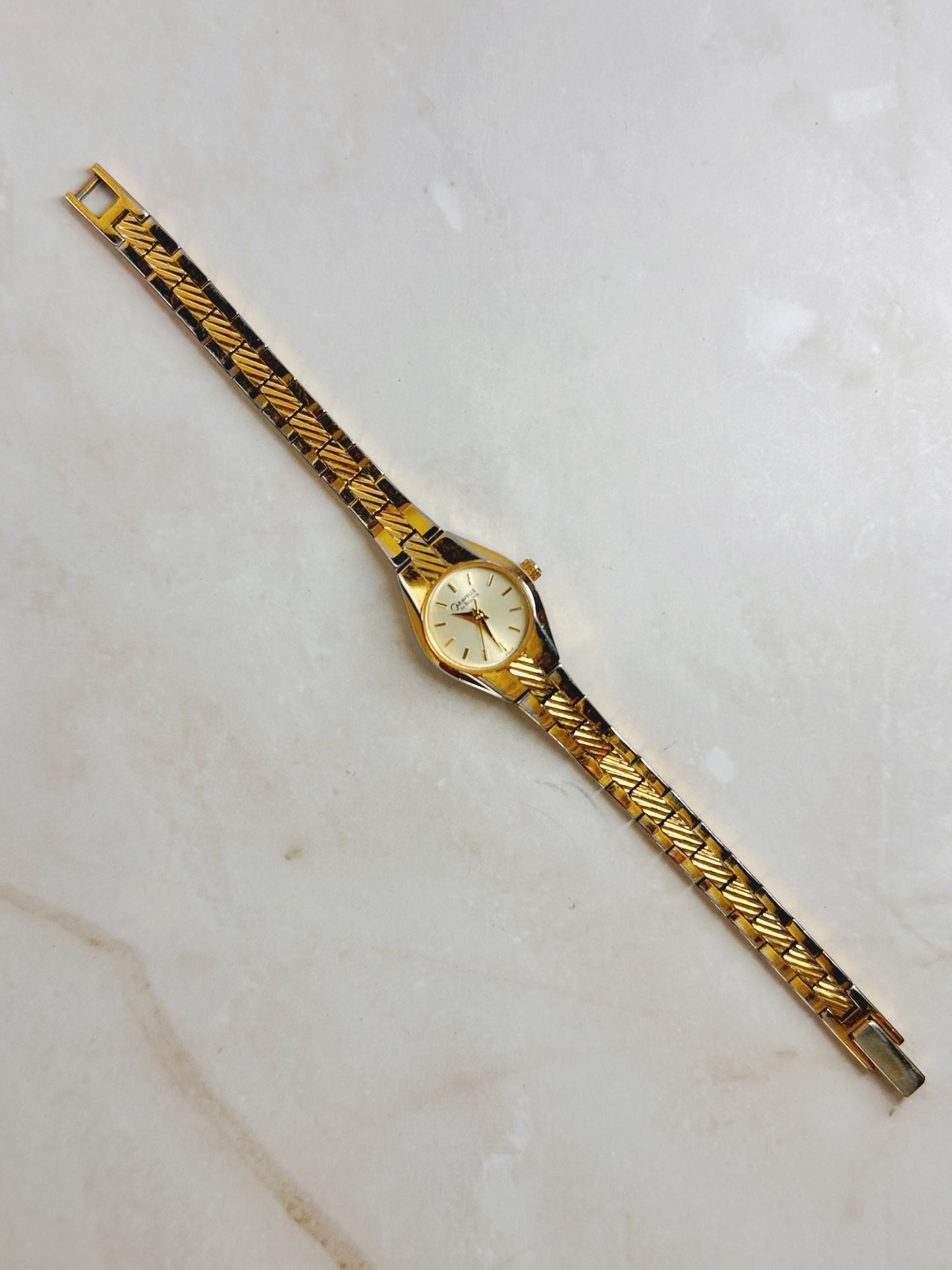 Caravelle by Bulova Gold-Tone Ladies Watch – Champagne Dial – Quartz – Classic Dress