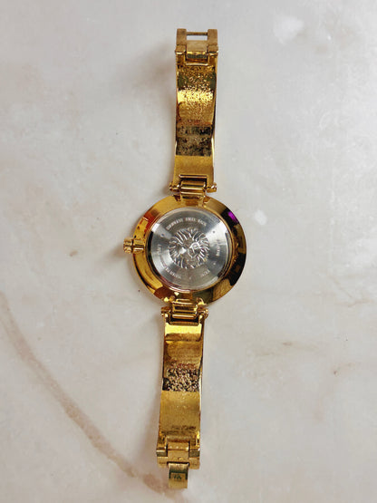 Anne Klein Gold-Tone Watch – Cream Dial – Resin Link Bracelet – Quartz Ladies