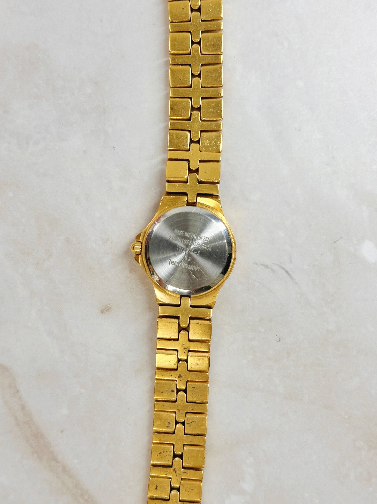 Anne Klein Gold-Tone Crystal Bezel Watch – Roman Numerals – Quartz – Elegant Ladies